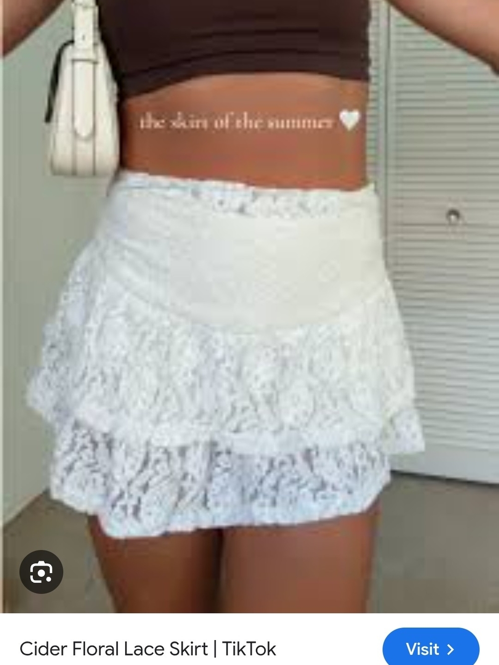 White Floral Lace Tiered Mini Skirt - Elegant Summer Style